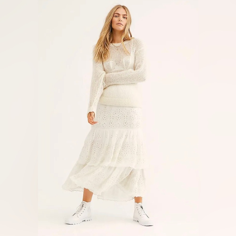 Free People Wilder Tiered Midi Skirt